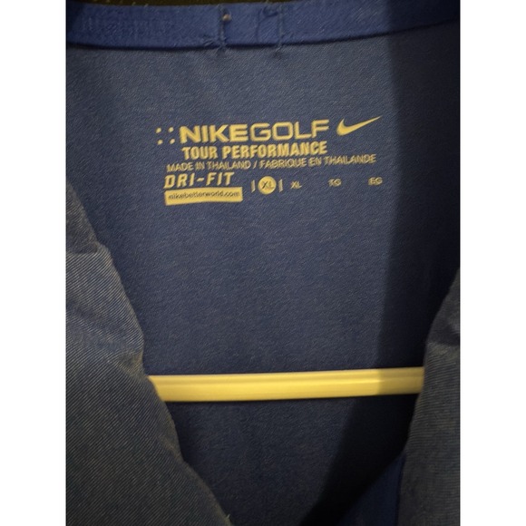 Nike Golf Tour Performance Men's Polo Blue W/aqua Green Size XL‎ Dri-Fit - Picture 4 of 4